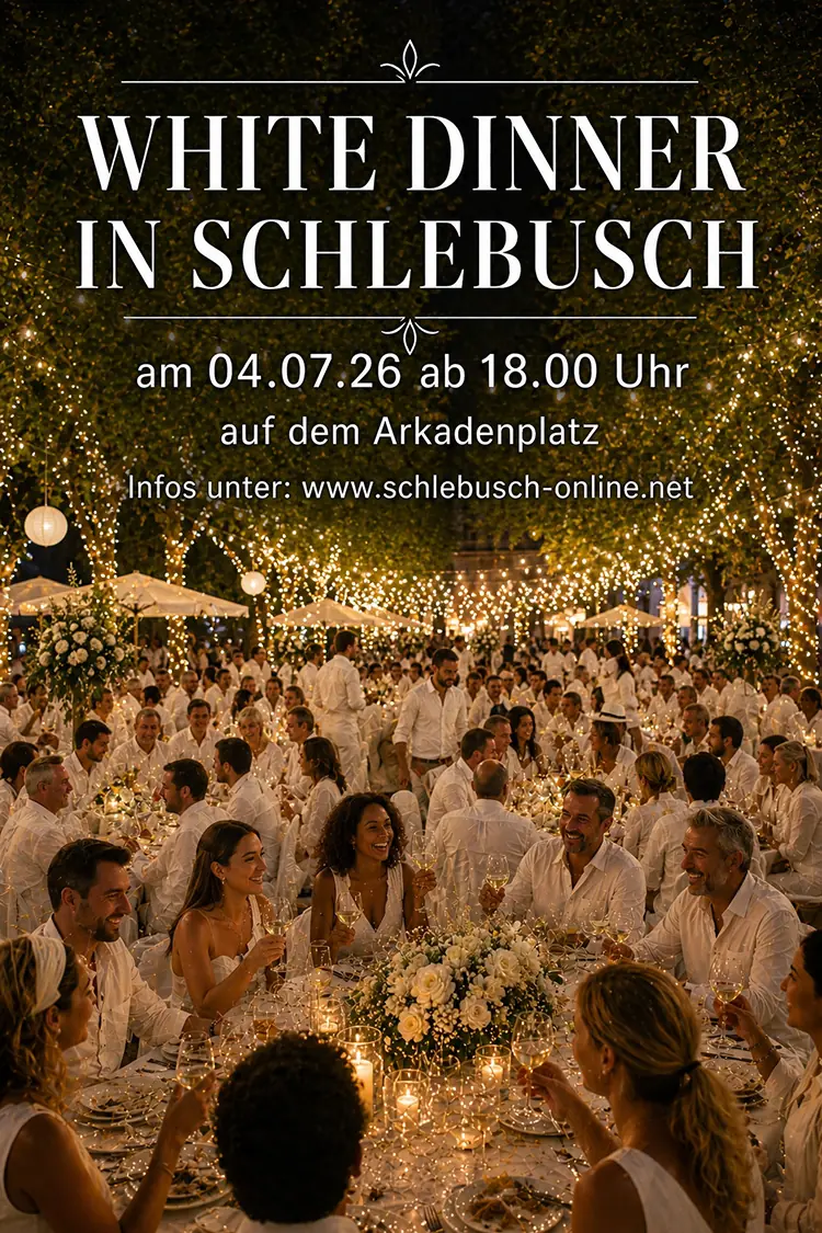 White Dinner auf dem Arkadenplatz – Schlebusch 2026